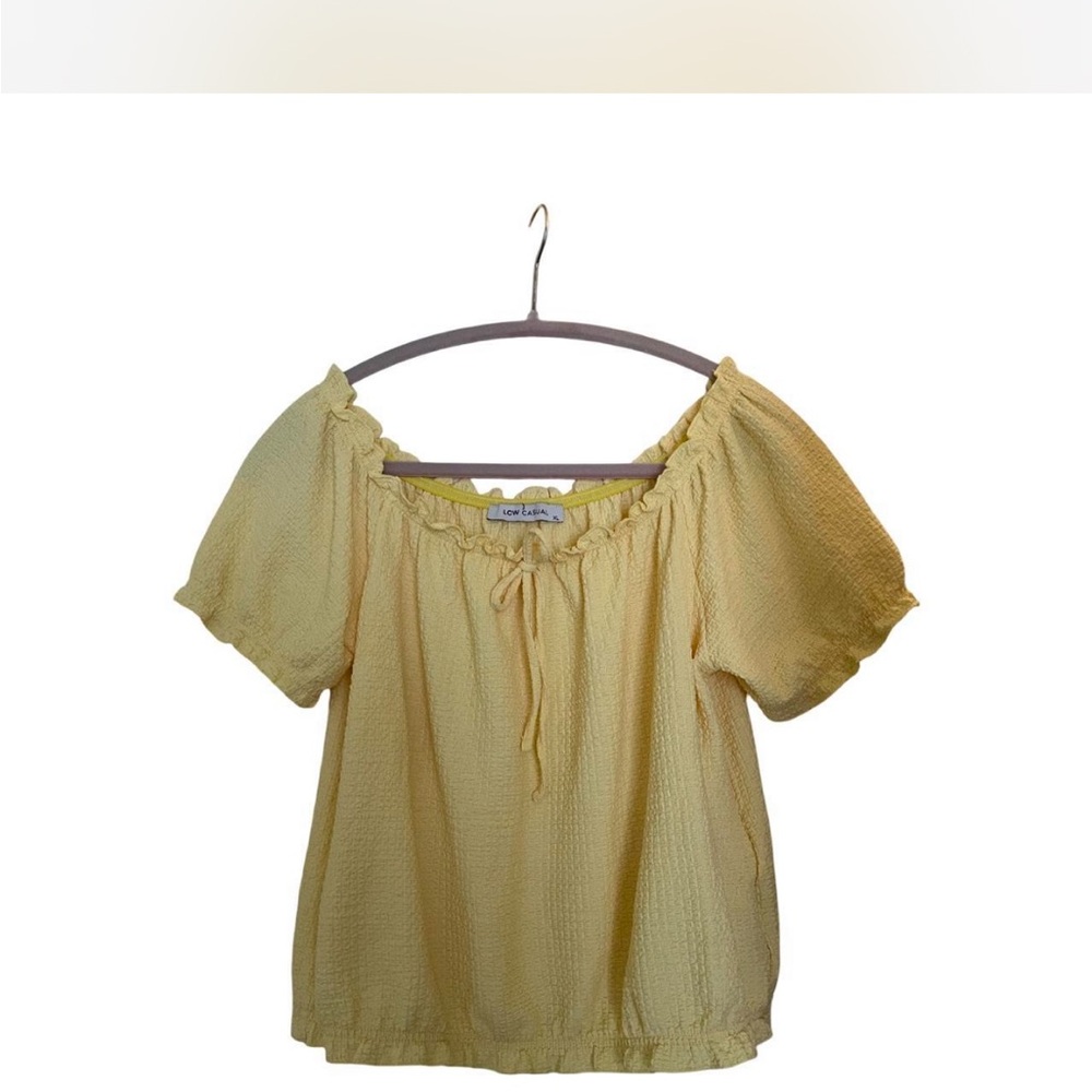 Love Tree Yellow Ruffle Blouse
